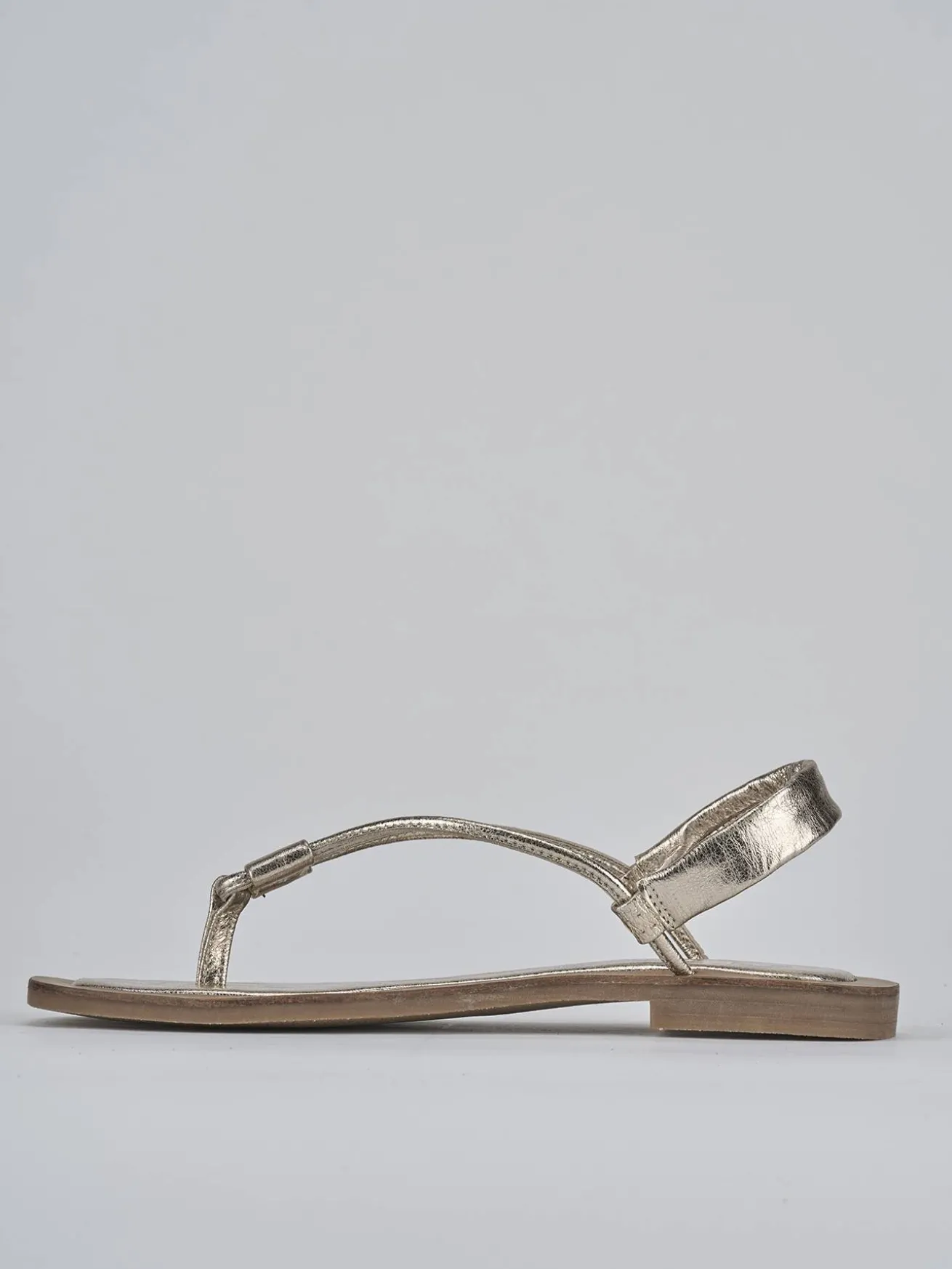 Sandali tacco 1cm pelle oro