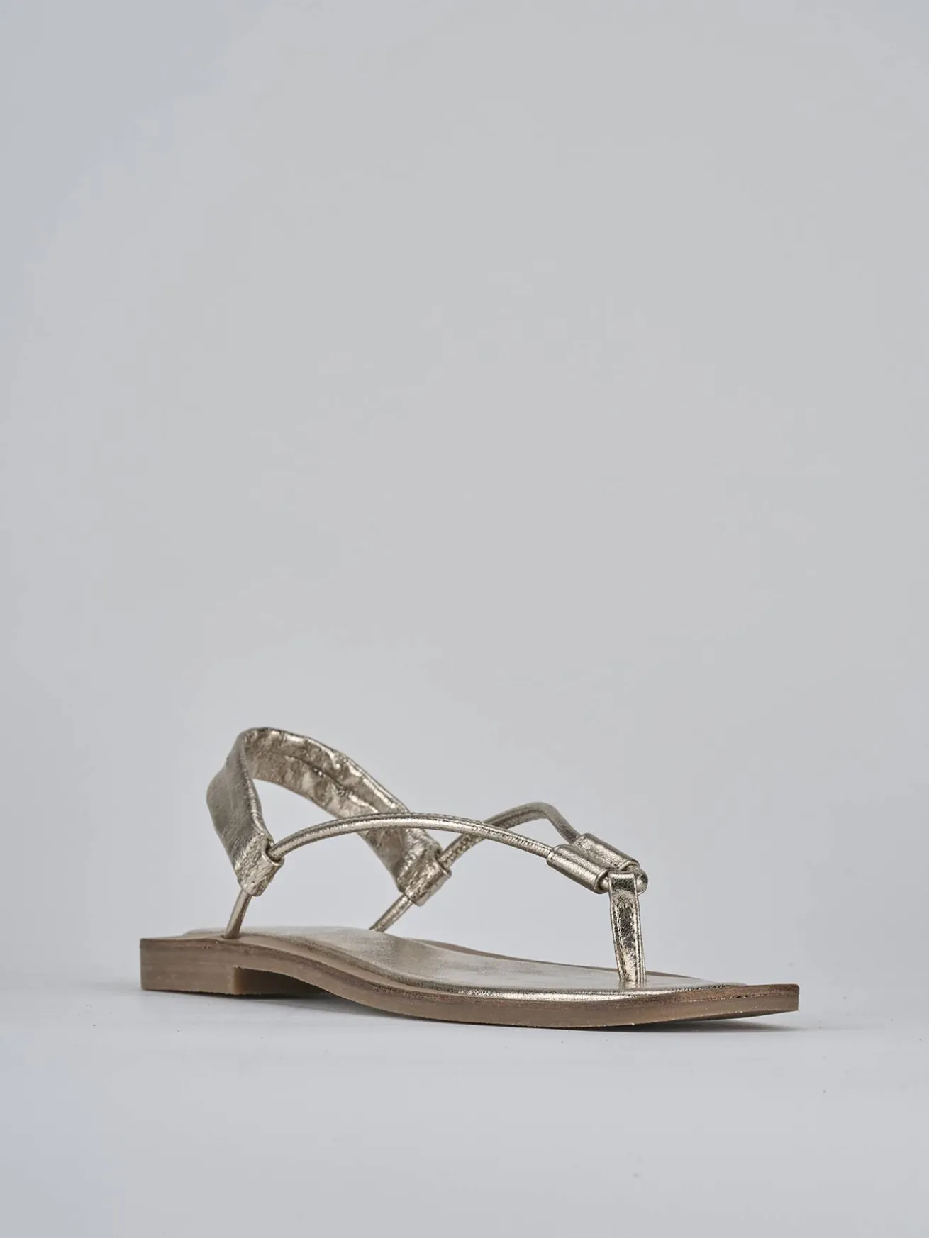 Sandali tacco 1cm pelle oro