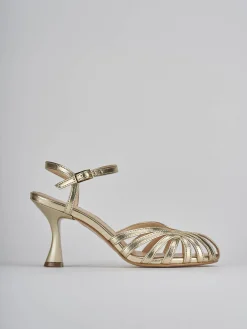 Sandali tacco 6cm pelle oro