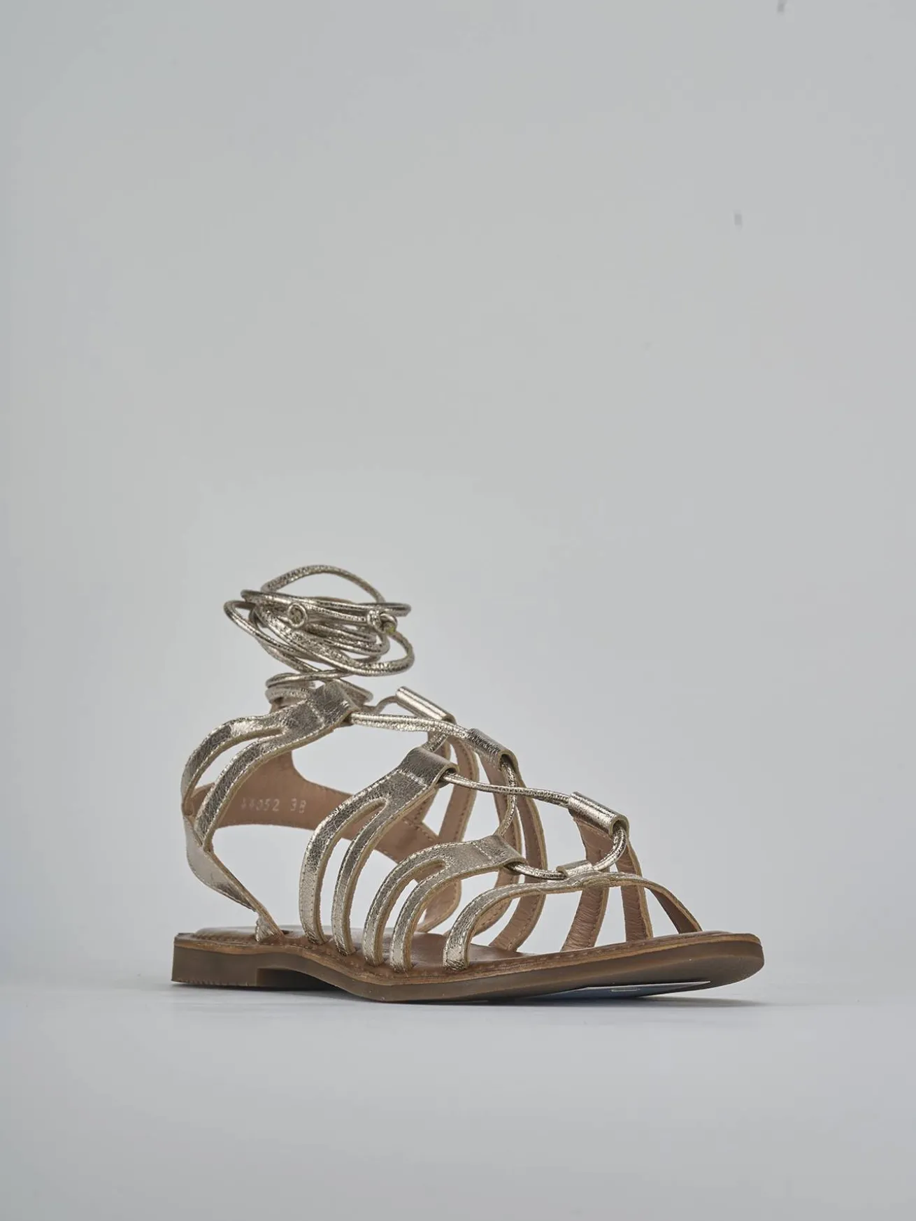 Sandali tacco 1cm pelle oro