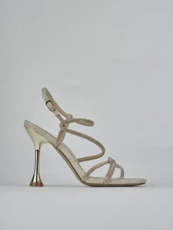 Sandali tacco 10cm pelle oro