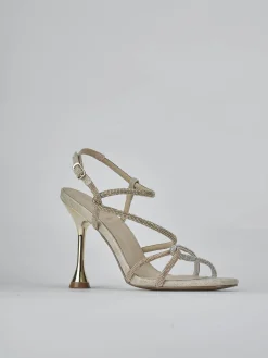 Sandali tacco 10cm pelle oro