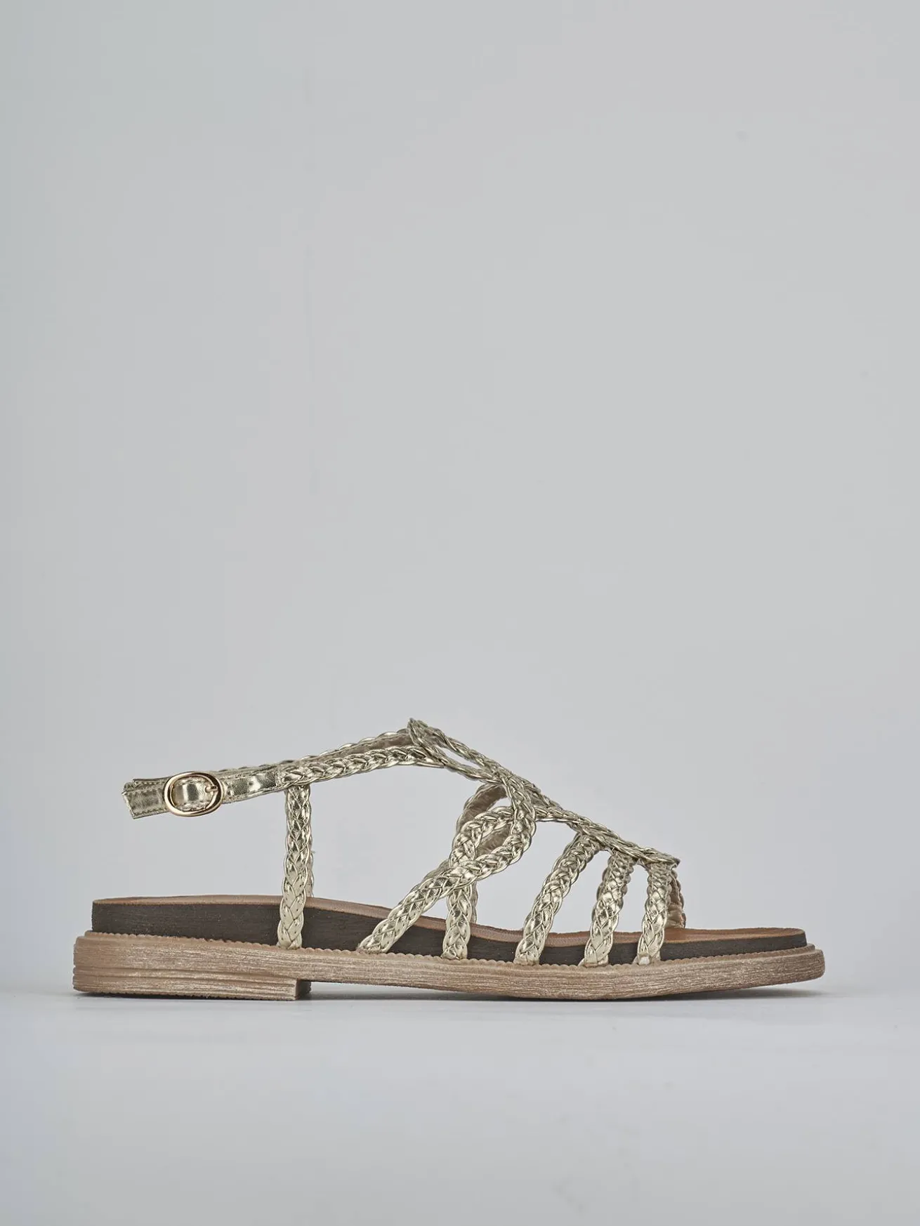 Sandali tacco 2cm pelle oro