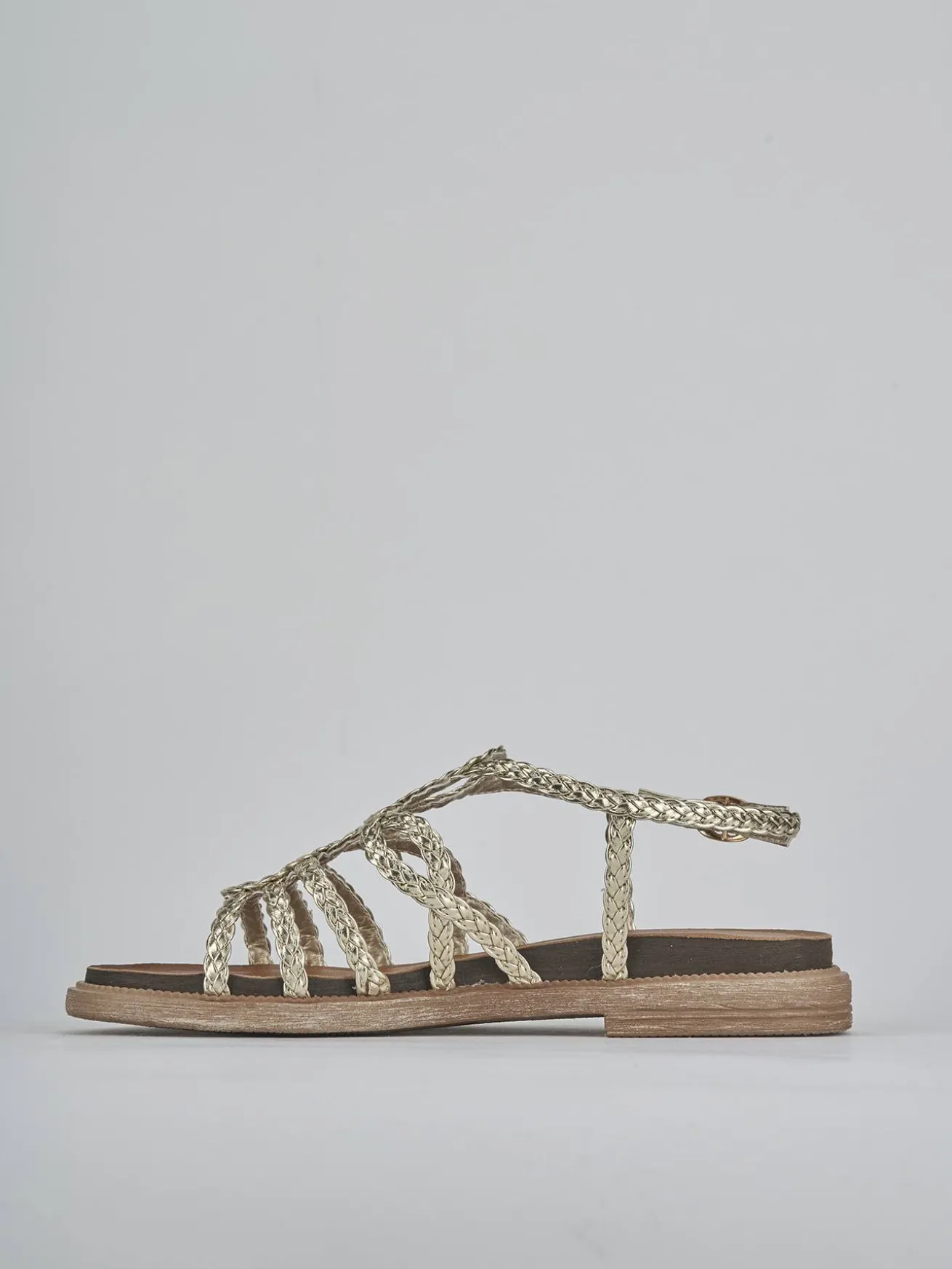 Sandali tacco 2cm pelle oro