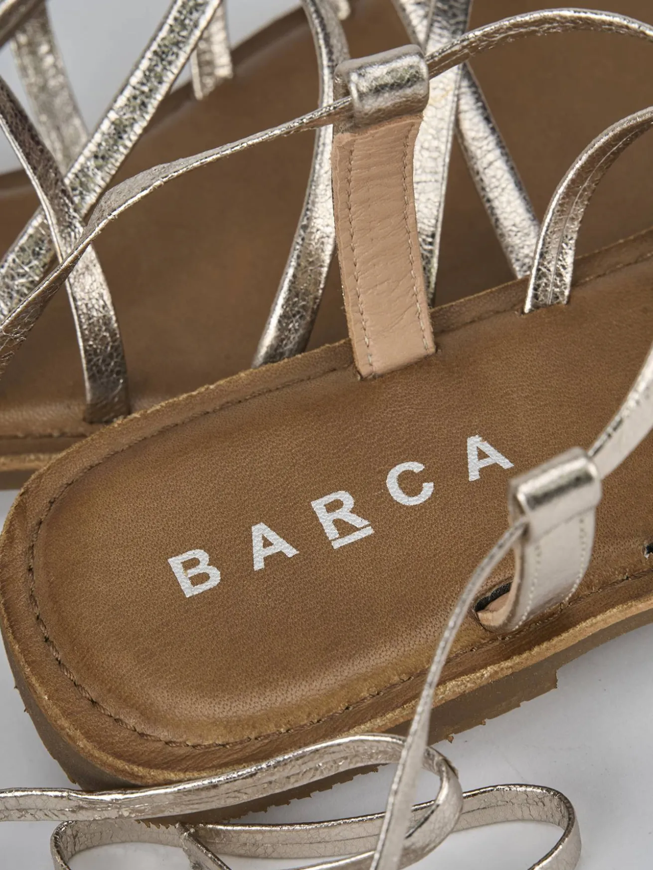 Sandali tacco 1cm pelle oro