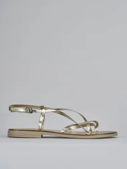 Sandali tacco 1cm pelle oro