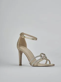 Sandali tacco 8cm pelle oro