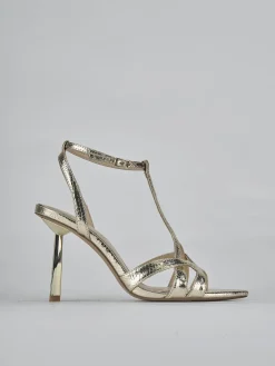 Sandali tacco 9cm pelle oro