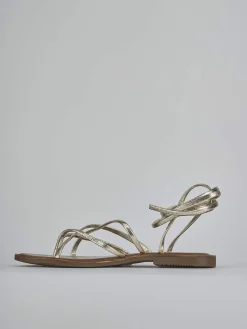 Sandali tacco 1cm pelle oro