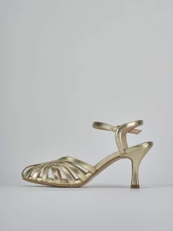 Sandali tacco 6cm pelle oro