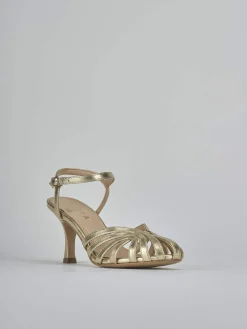 Sandali tacco 6cm pelle oro