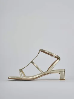 Sandali tacco 4cm pelle oro