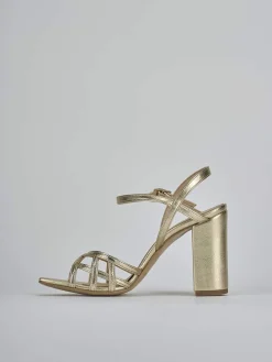 Sandali tacco 9cm pelle oro
