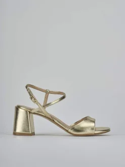 Sandali tacco 9cm pelle oro