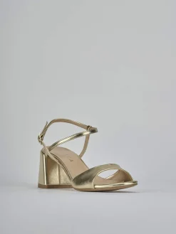 Sandali tacco 9cm pelle oro
