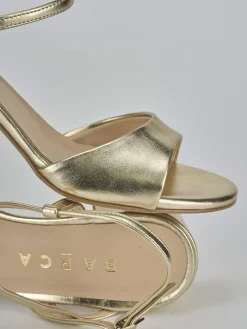 Sandali tacco 9cm pelle oro