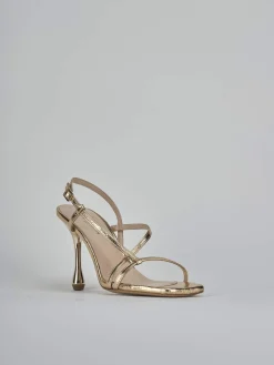 Sandali tacco 10cm pelle oro