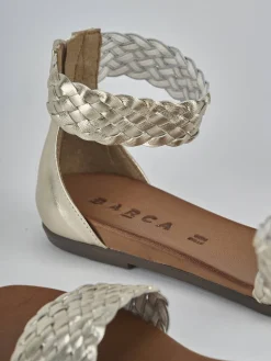 Sandali tacco 2cm pelle oro