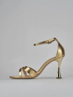 Sandali tacco 9cm pelle oro