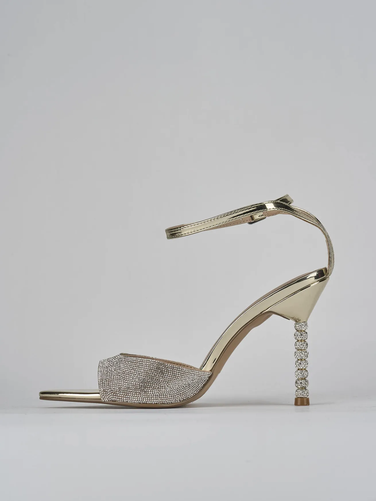 Sandali tacco 9cm pelle oro