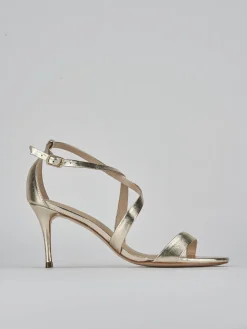 Sandali tacco 7cm pelle oro