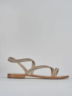 Sandali tacco 1cm pelle oro