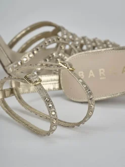 Sandali tacco 8cm pelle oro