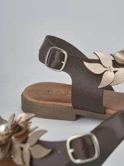 Sandali tacco 1cm pelle rame