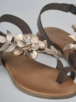 Sandali tacco 1cm pelle rame