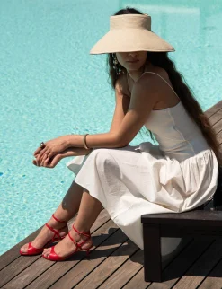 Sandali tacco 5cm pelle rosso