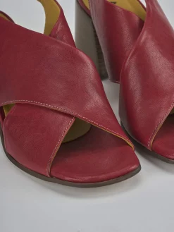 Sandali tacco 6cm pelle rosso
