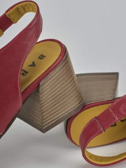 Sandali tacco 6cm pelle rosso