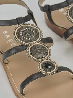 Sandali tacco 1cm pelle testa