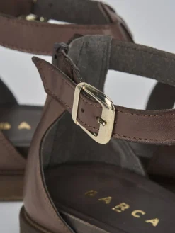 Sandali tacco 1cm pelle testa