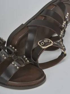 Sandali tacco 1cm pelle testa