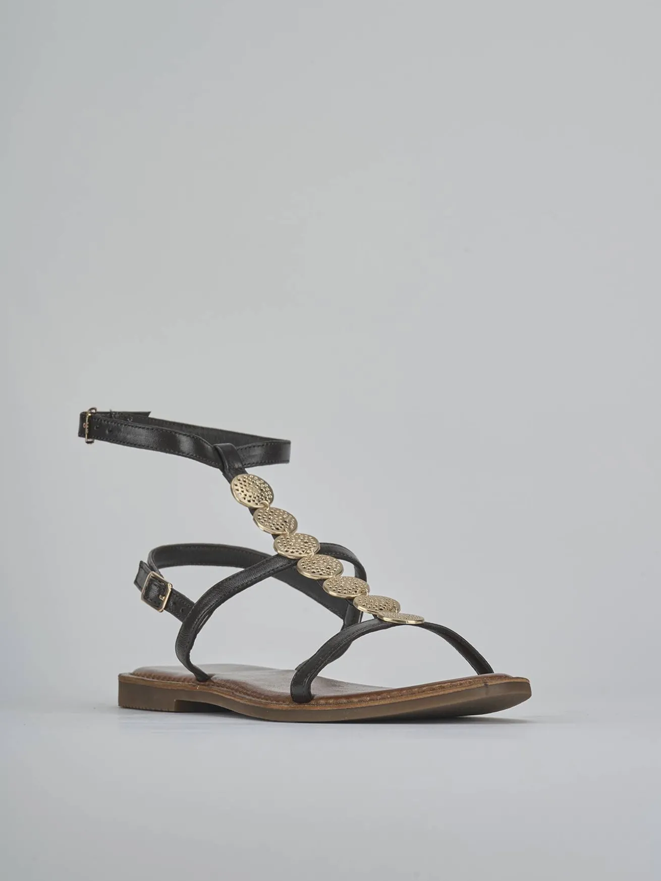 Sandali tacco 1cm pelle testa