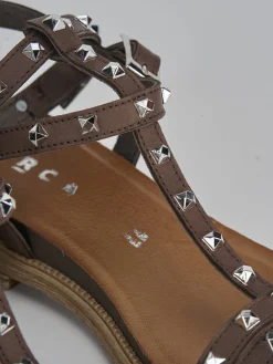 Sandali tacco 1cm pelle testa