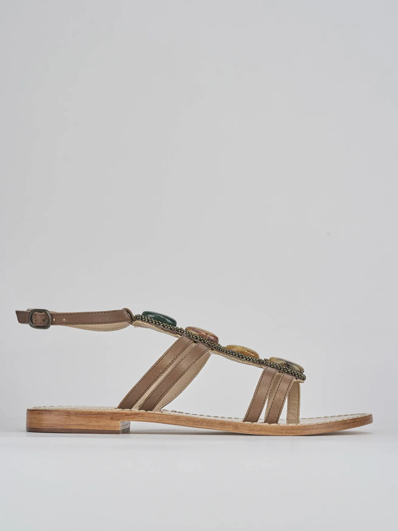 Sandali tacco 1cm pelle testa