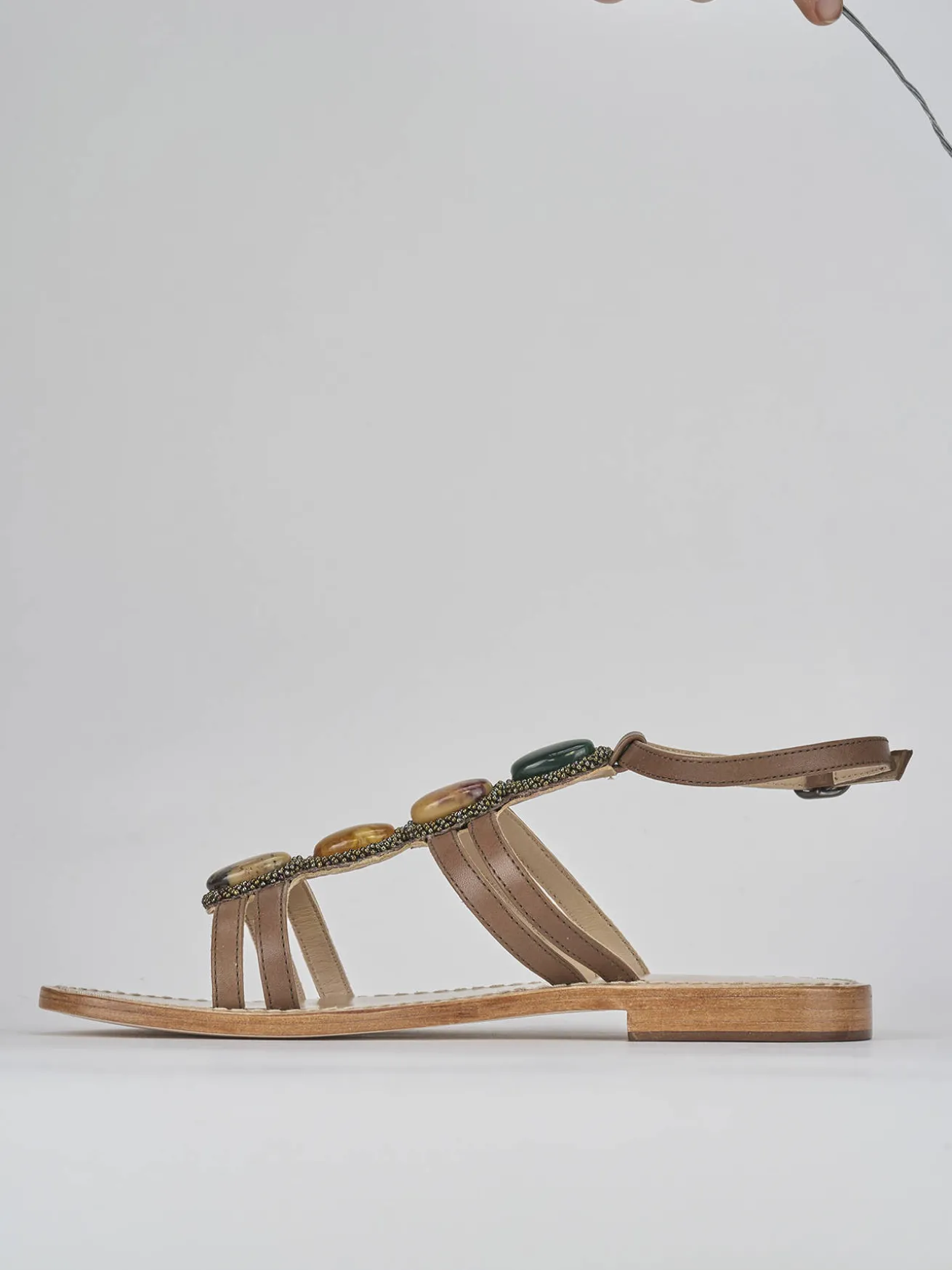 Sandali tacco 1cm pelle testa