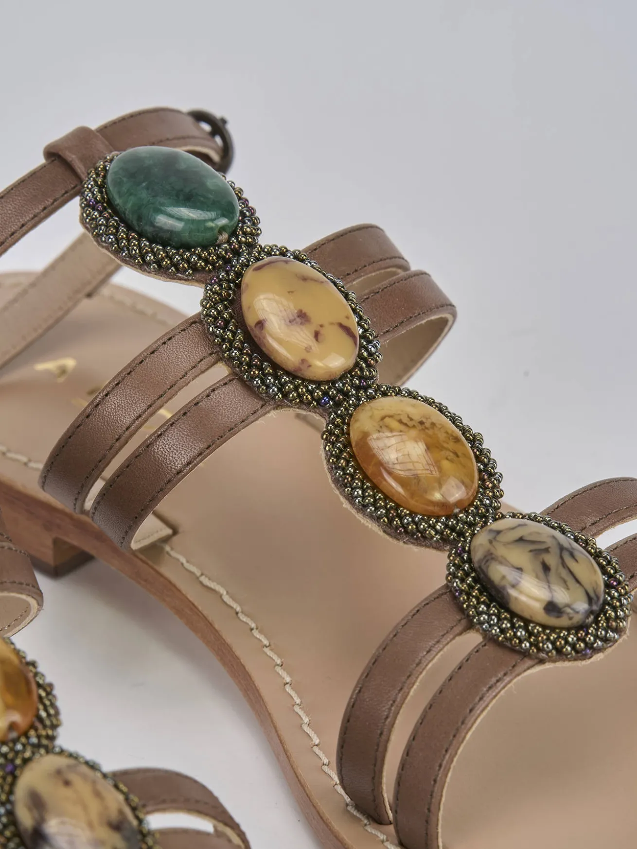 Sandali tacco 1cm pelle testa