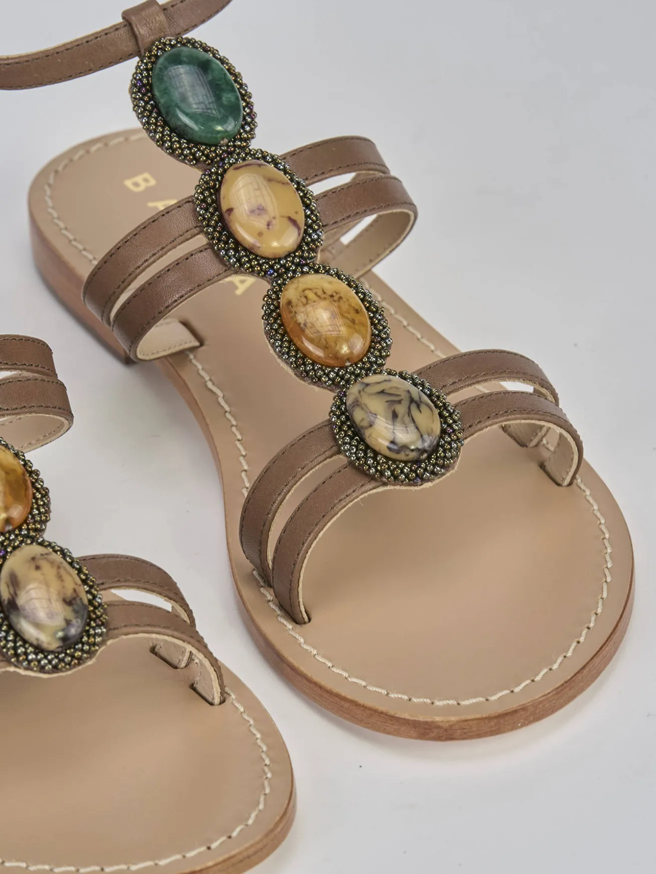 Sandali tacco 1cm pelle testa