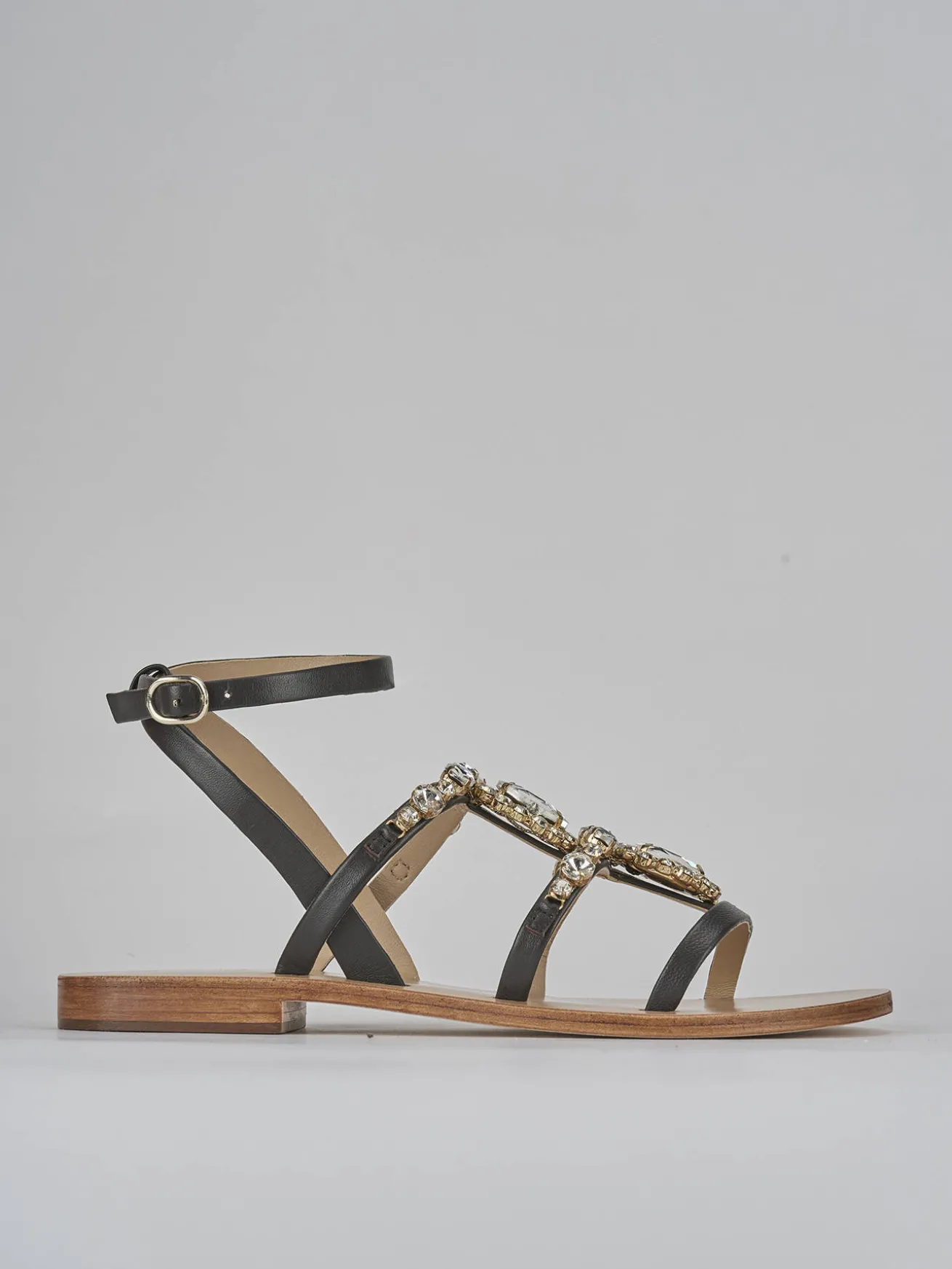 Sandali tacco 1cm pelle testa