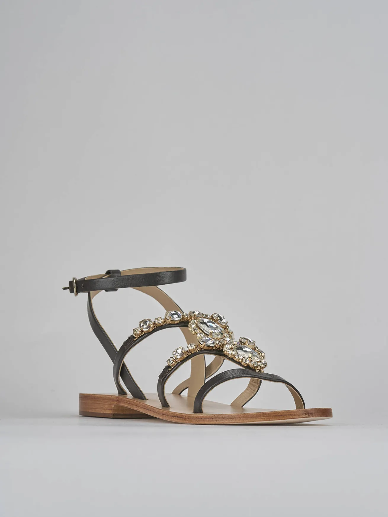 Sandali tacco 1cm pelle testa