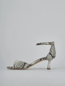 Sandali tacco 5cm pitone beige