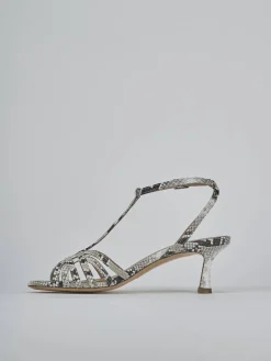 Sandali tacco 5cm pitone beige