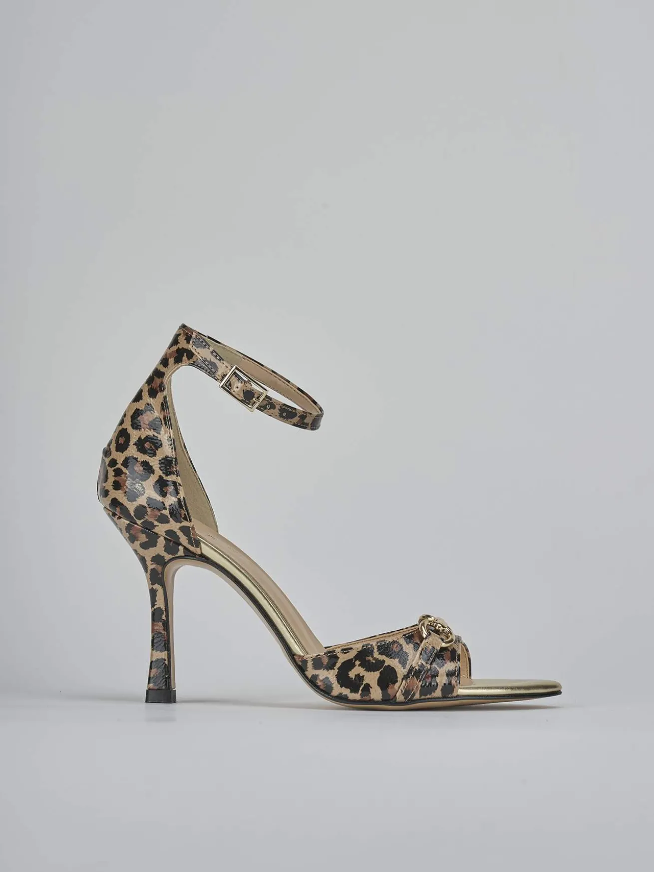 Sandali tacco 9cm raso multicolor
