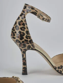 Sandali tacco 9cm raso multicolor