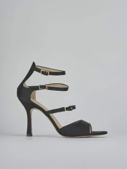 Sandali tacco 9cm raso nero