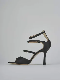 Sandali tacco 9cm raso nero