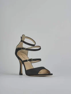 Sandali tacco 9cm raso nero